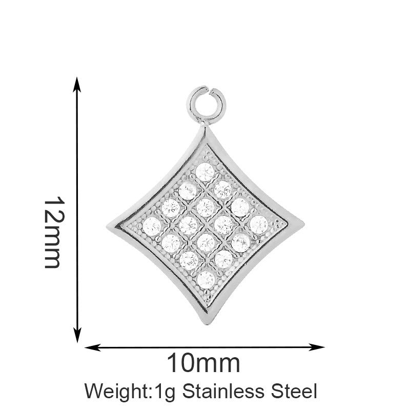 Stainless Steel Inlaid Zircon Clover Lucky Necklaces