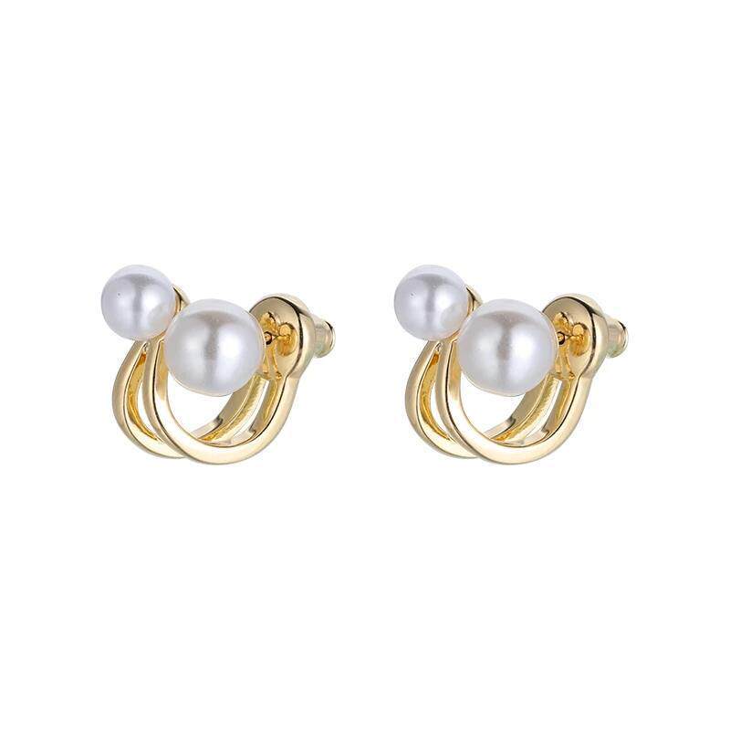 Women's Lux Pearl Design High-grade Personalized Fashionable Two Stud Earrings