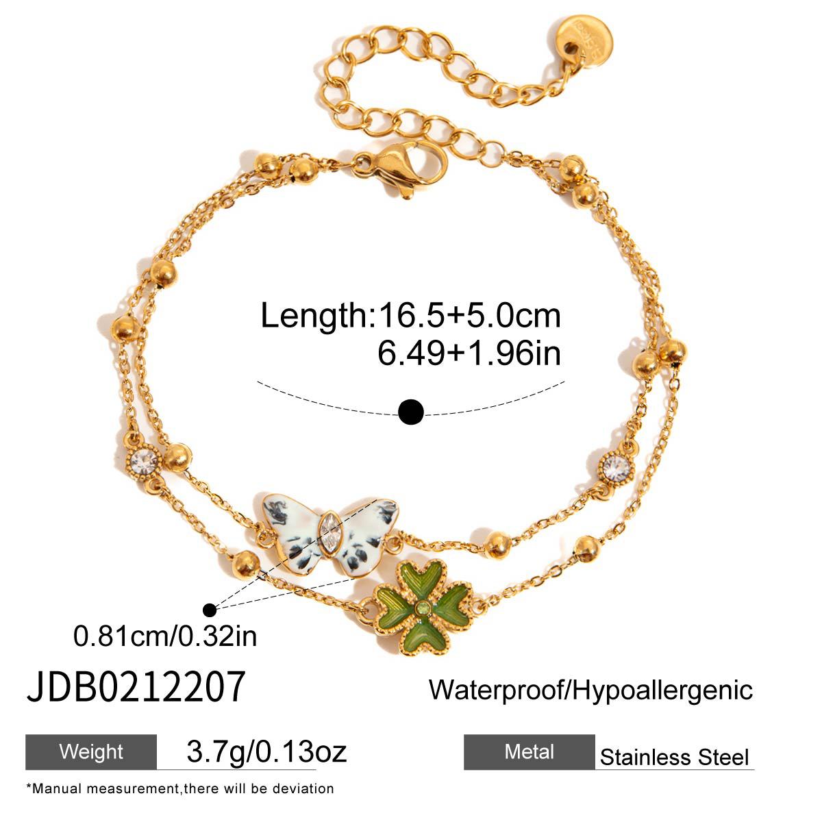 Sweet Style Niche With Zircon Flower Stainless Bracelets