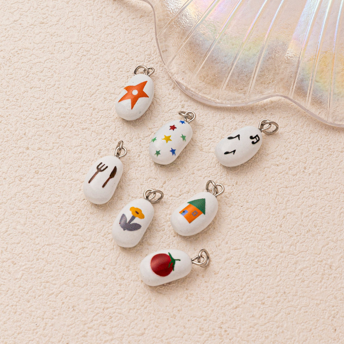 Penguin Flower Mushroom Duck Five-star Small Fish House Music Symbol Pendant