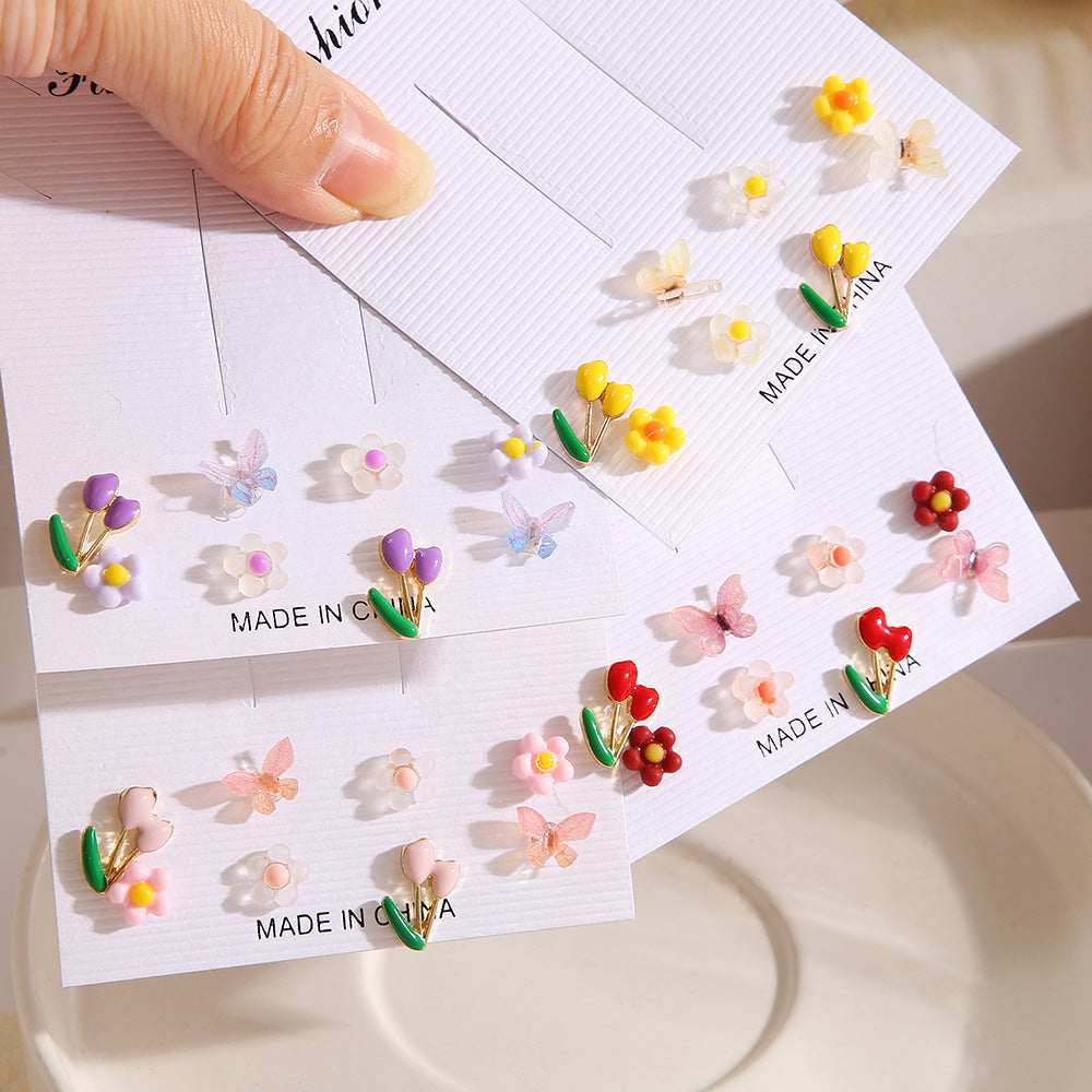 Sweet Fresh Niche Design Fruit Color Winter Stud Earrings