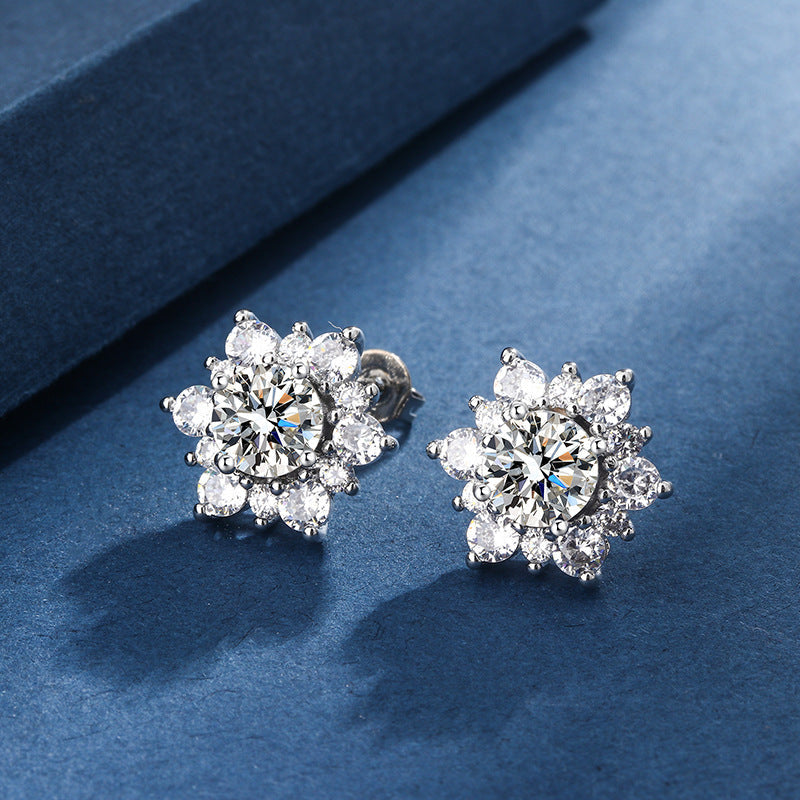 Sunflower Petal Zircon Three-piece Full Diamond Rings