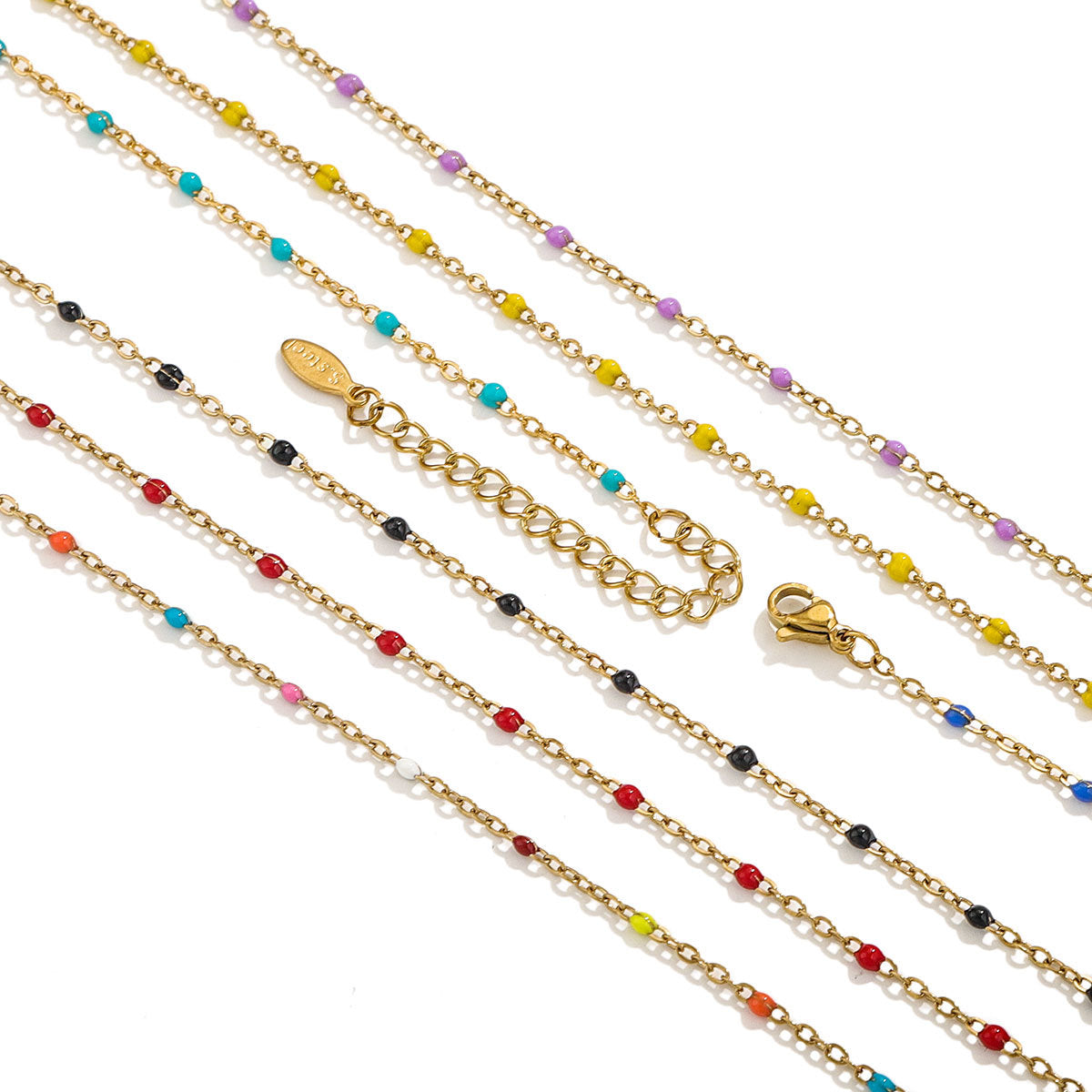 Niche Design Stainless Steel Enamel Cross Chain Bracelets