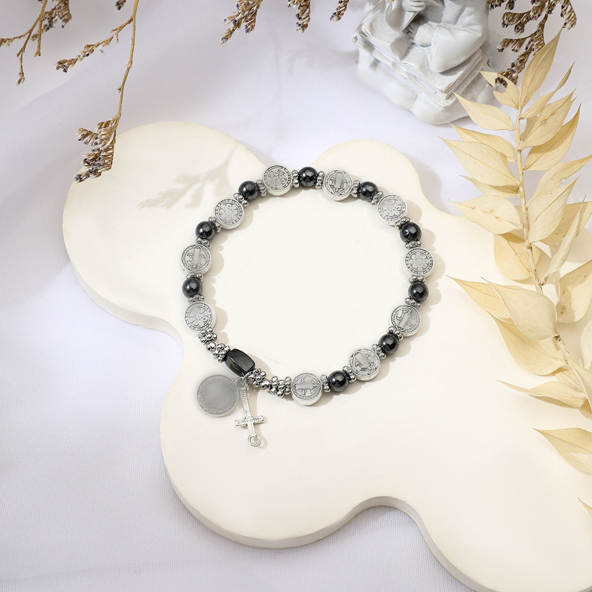 Women's & Men's Haematite Beads Alloy Cross Trendy Fashion Pendants
