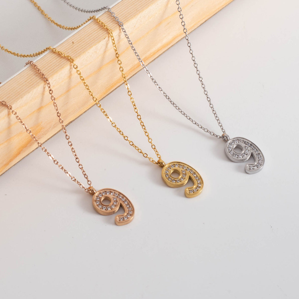 Stainless Steel Titanium Inlaid Zircon Fashion Necklaces