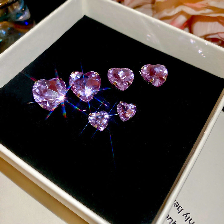 French Royal Style Zircon Geometric Flower Light Luxury High-grade Earrings