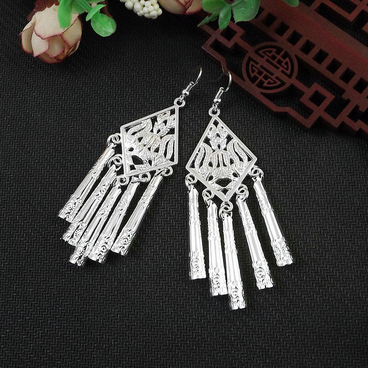Women's Tibetan Sier Miao Eardrops Classical Ethnic Style Earrings