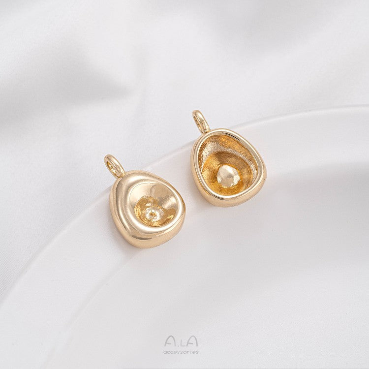 Retaining Bag Gold Pearl Holder Golden Bean Pea Doll Eardrop Pendant
