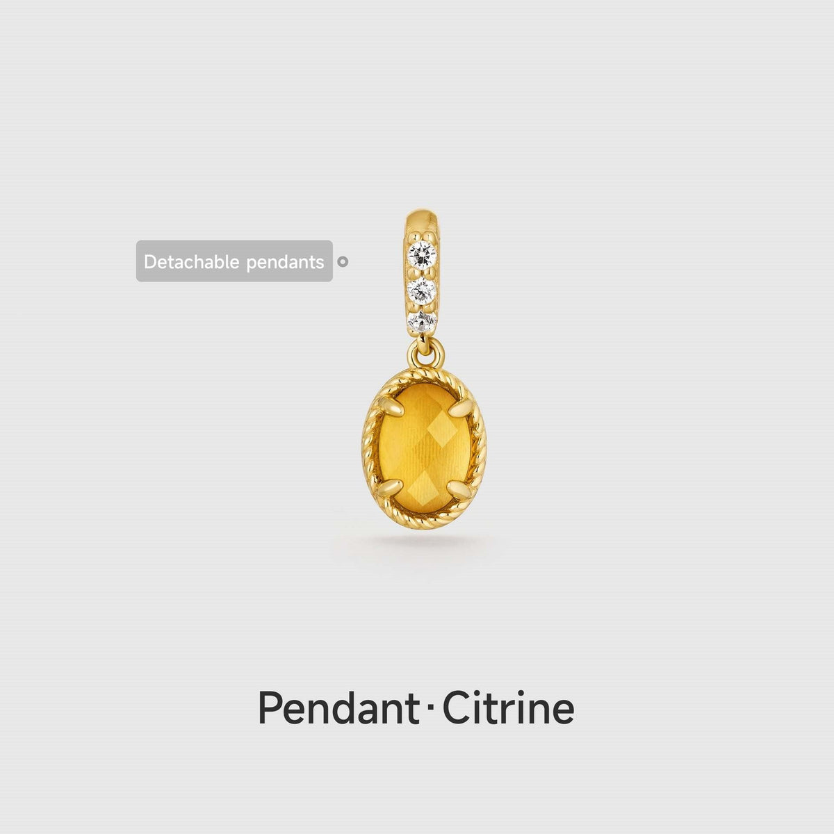 December Style Love Color Series Zircon Gold Pendant