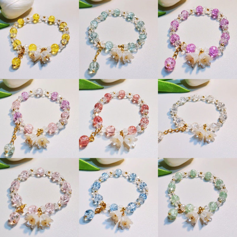 Limited Mori Style Lily Crystal Popcorn Bracelet