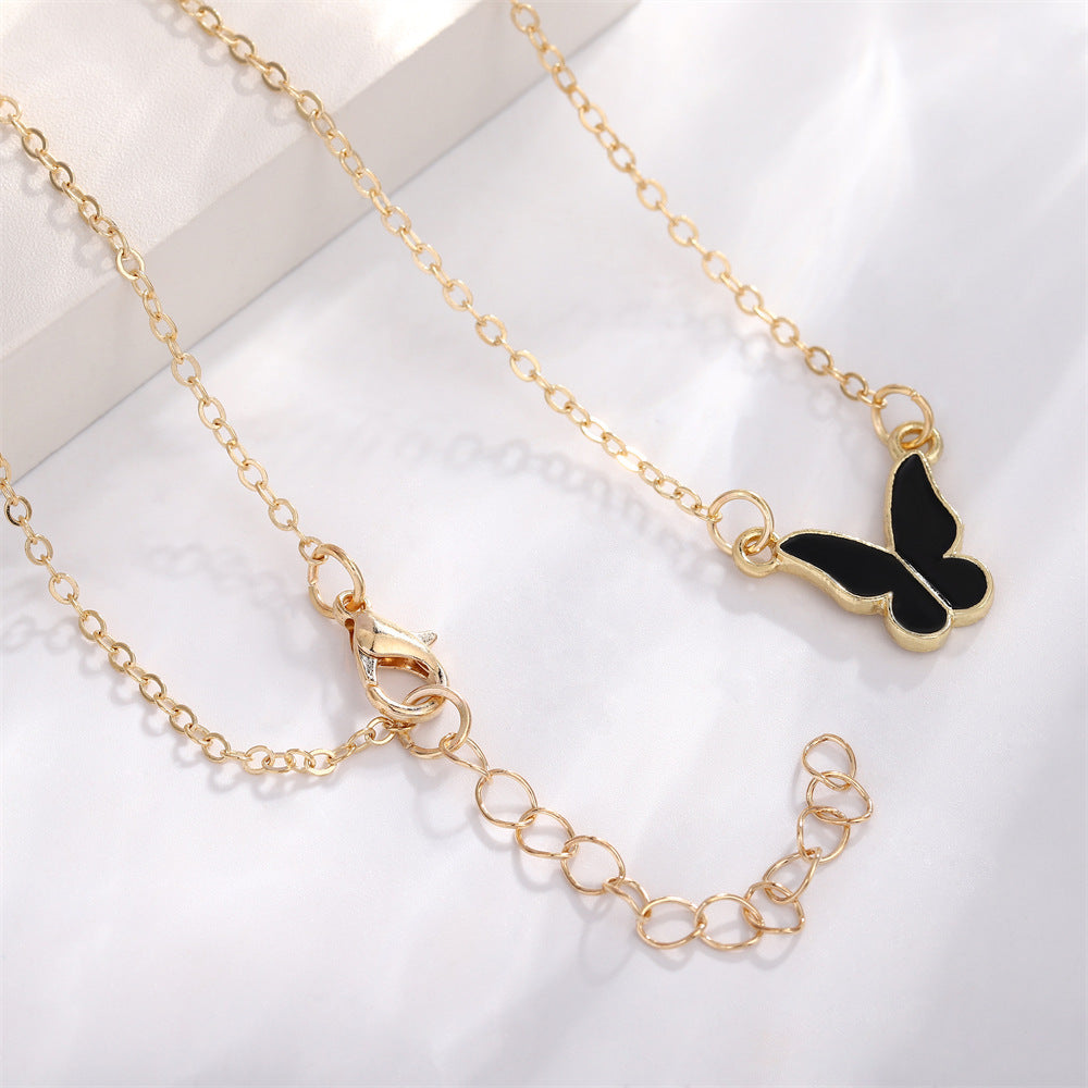 Korean Style Elegant Female Pink Dripping Butterfly Creative Classic Rings