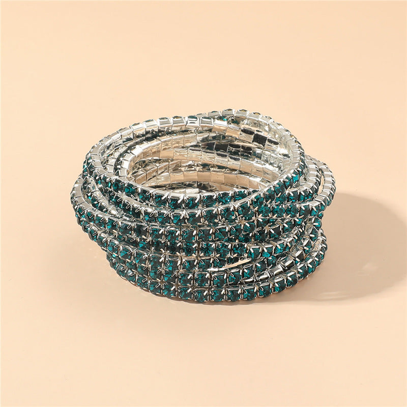 Rhinestone Stretch Bridal Korean Single Row Bracelet