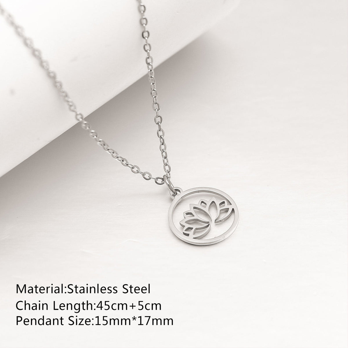 Women's Steel Simple Butterfly Clover Lucky Lotus Mushroom Clavicle Chain Color Necklace