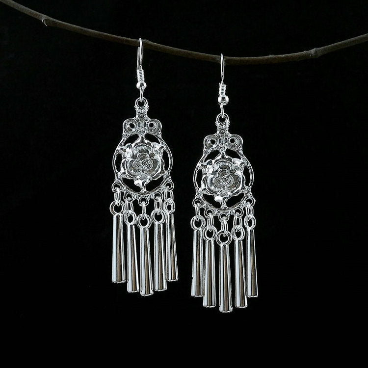 Women's Tibetan Sier Miao Eardrops Classical Ethnic Style Earrings