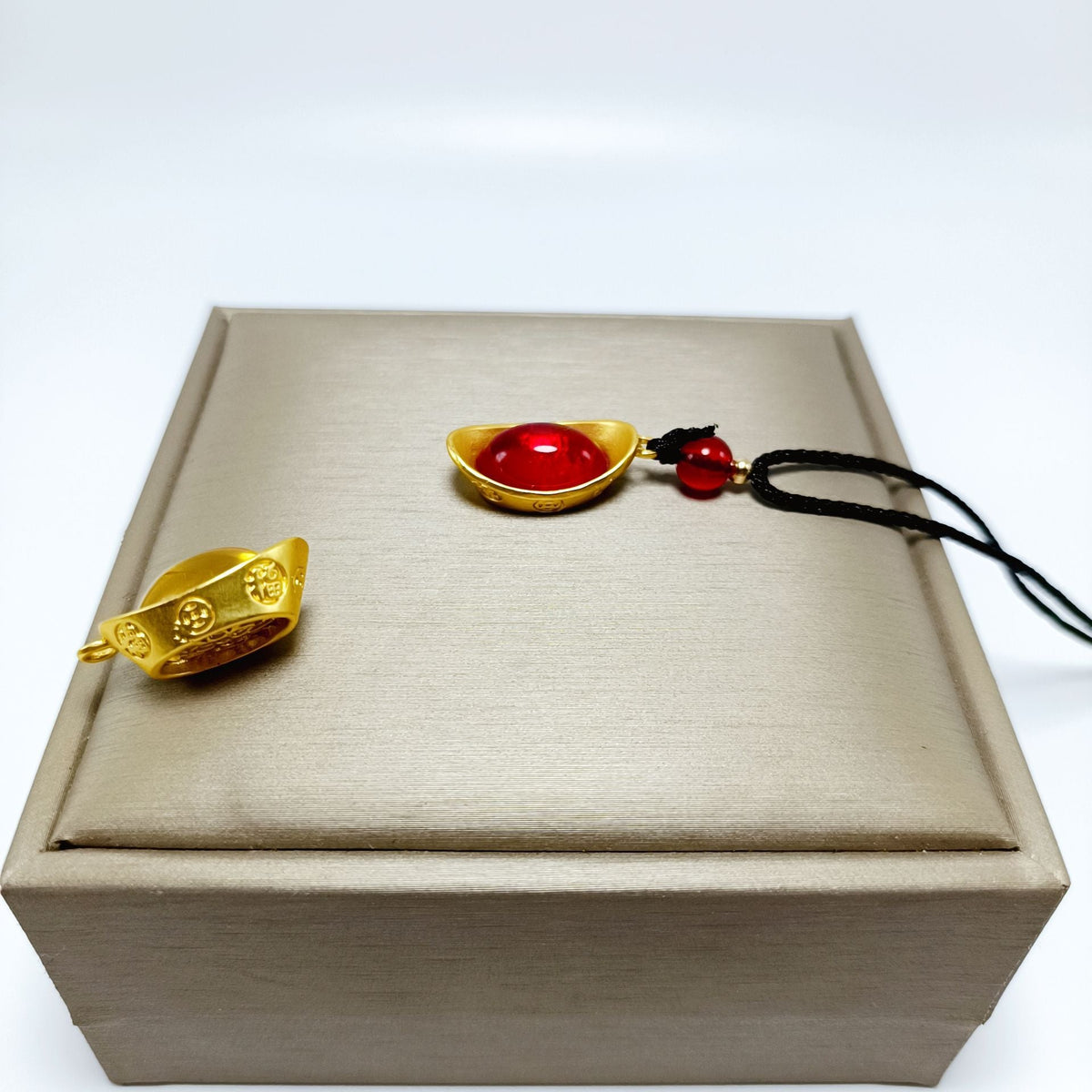Red Bean Imitation Gold Ingot Fu Lu Necklaces