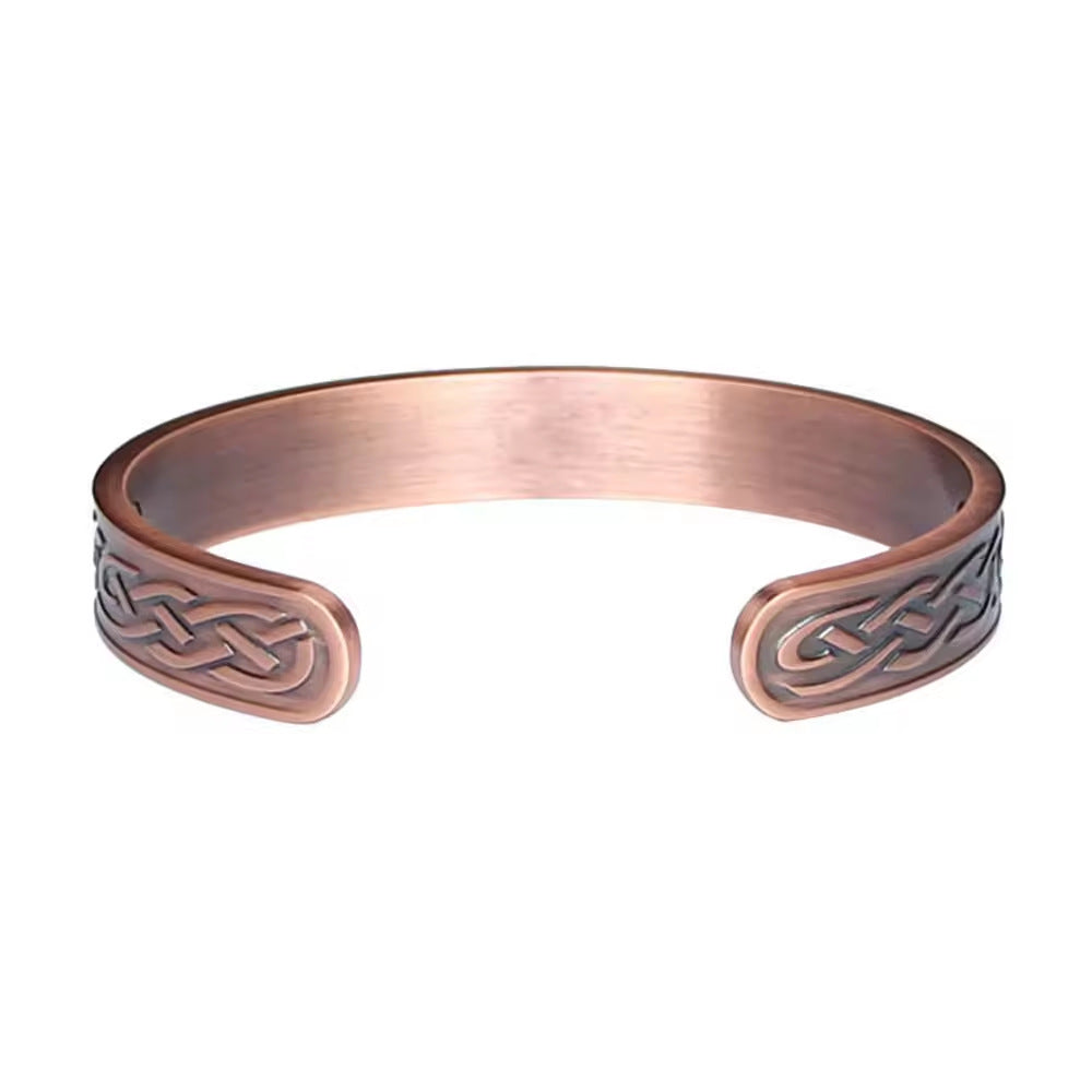 Women's & Men's Retro Red Copper Fashion Personality Striped Magnet Water Bracelet