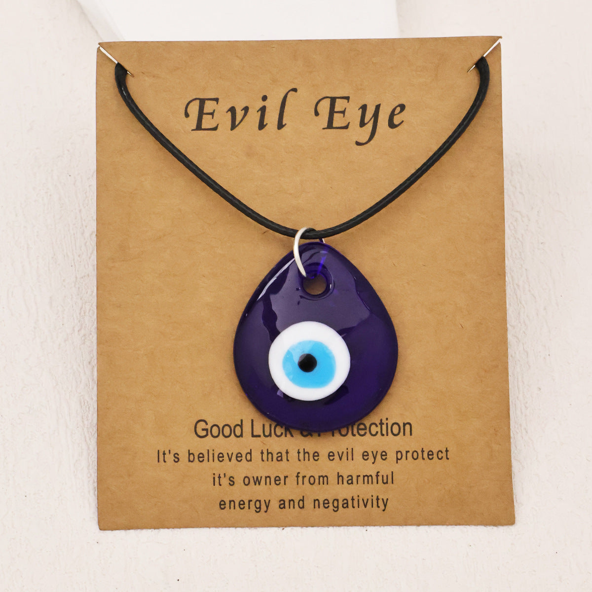 Vintage Blue Glass Devil's Eye Round Necklaces
