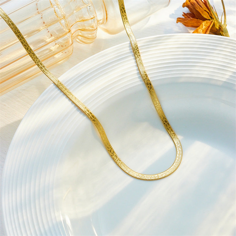 Neutral Simple Gold-plated Printed Stainless Steel Blades Bracelets