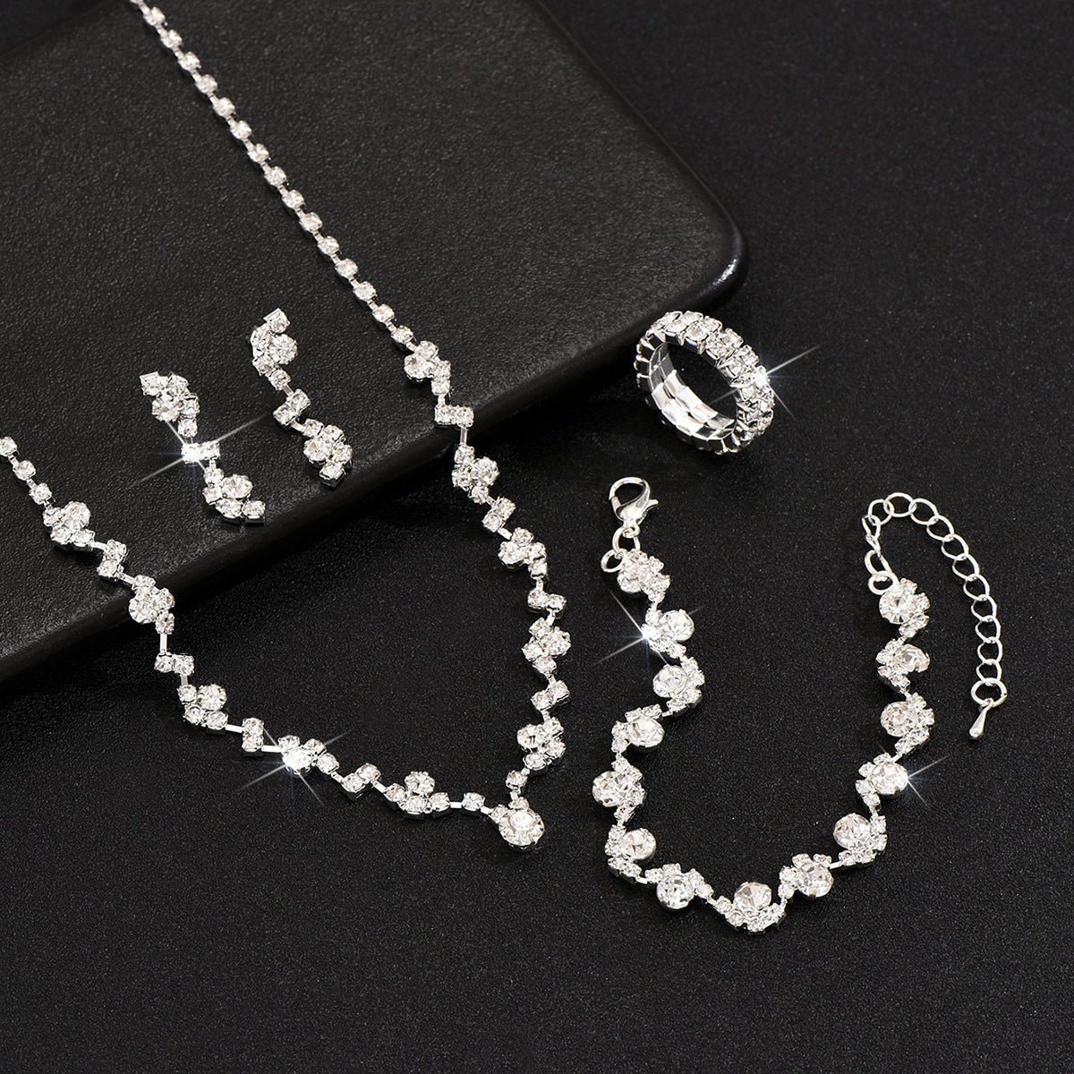 Women's Simple Diamond Bride Bridesmaid For Earrings