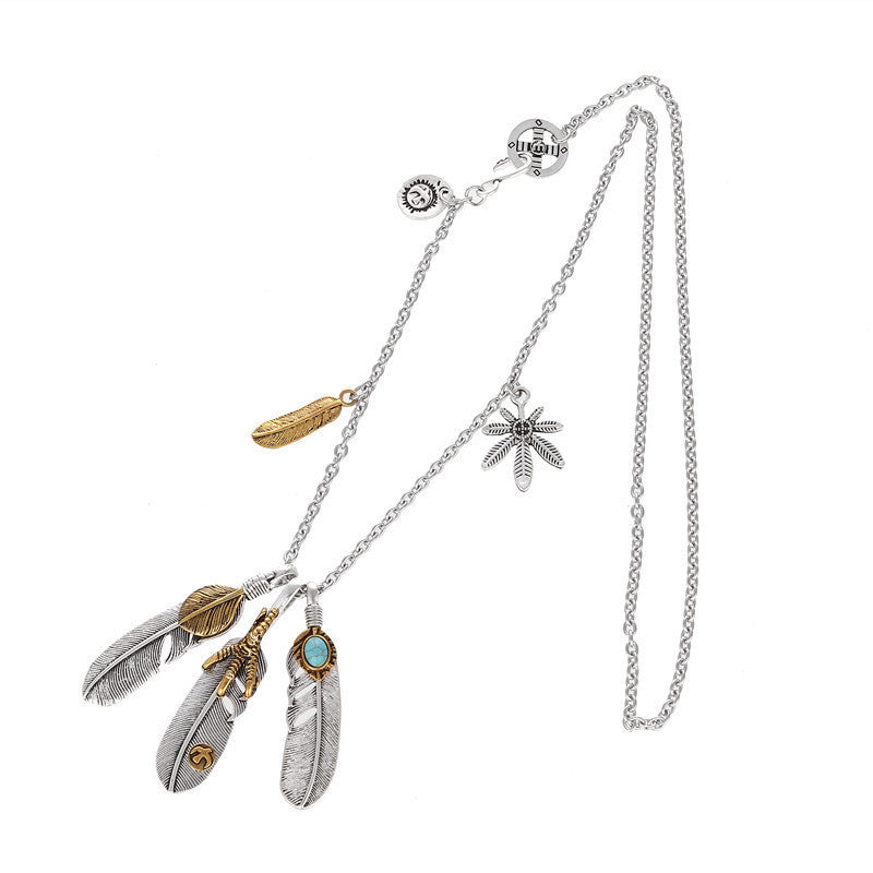 Women's & Men's Shawn Feather Sweater Chains Short Summer Clavicle Necklaces