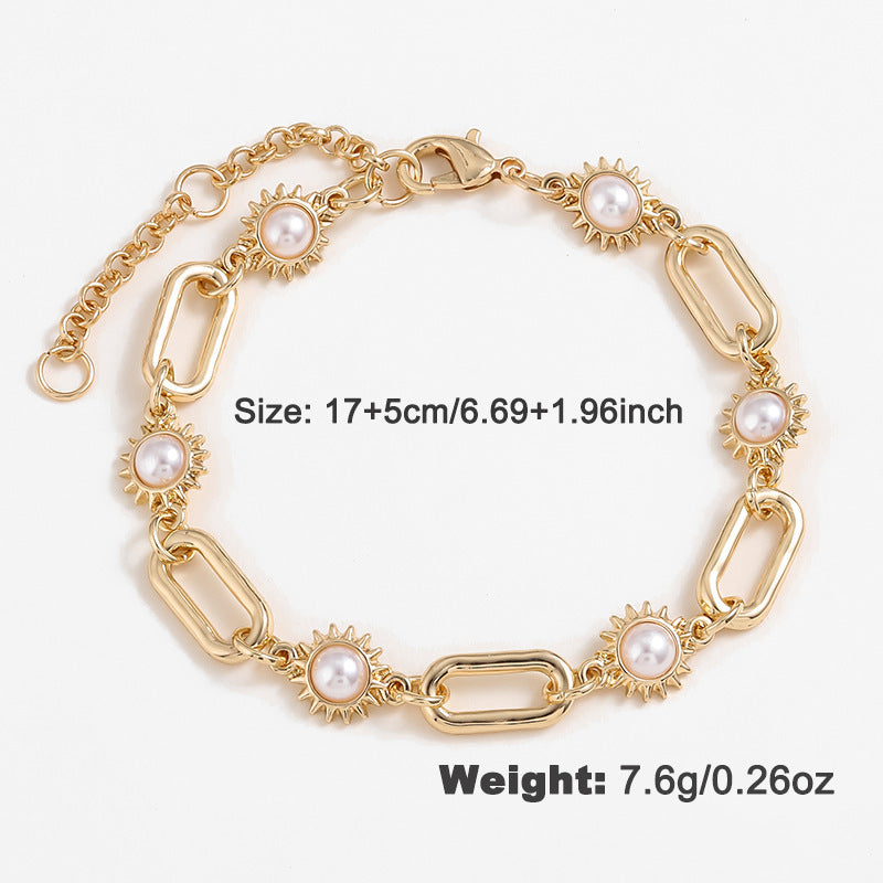 Bohemian Style Simple Graceful Imitation Pearl Suit Jewelry Set
