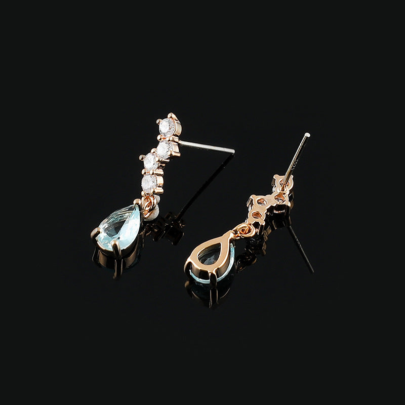 Blue Water Drop Zircon One-piece Mosquito Rings