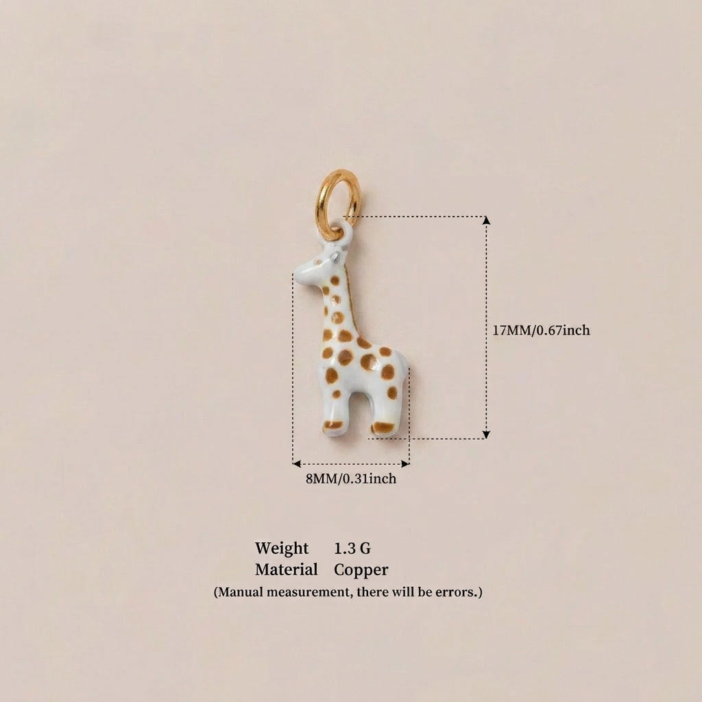Animal Park Series Lion Dripping Oil Painted Pendants
