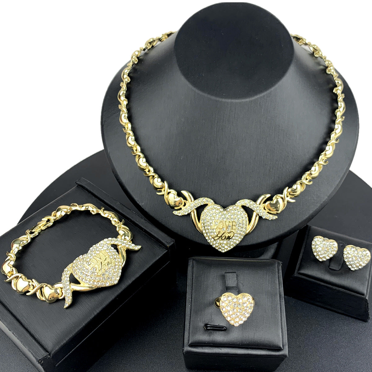 Innovative Slouchy Trendy Versatile Popular Heart-shaped Jewelry Set
