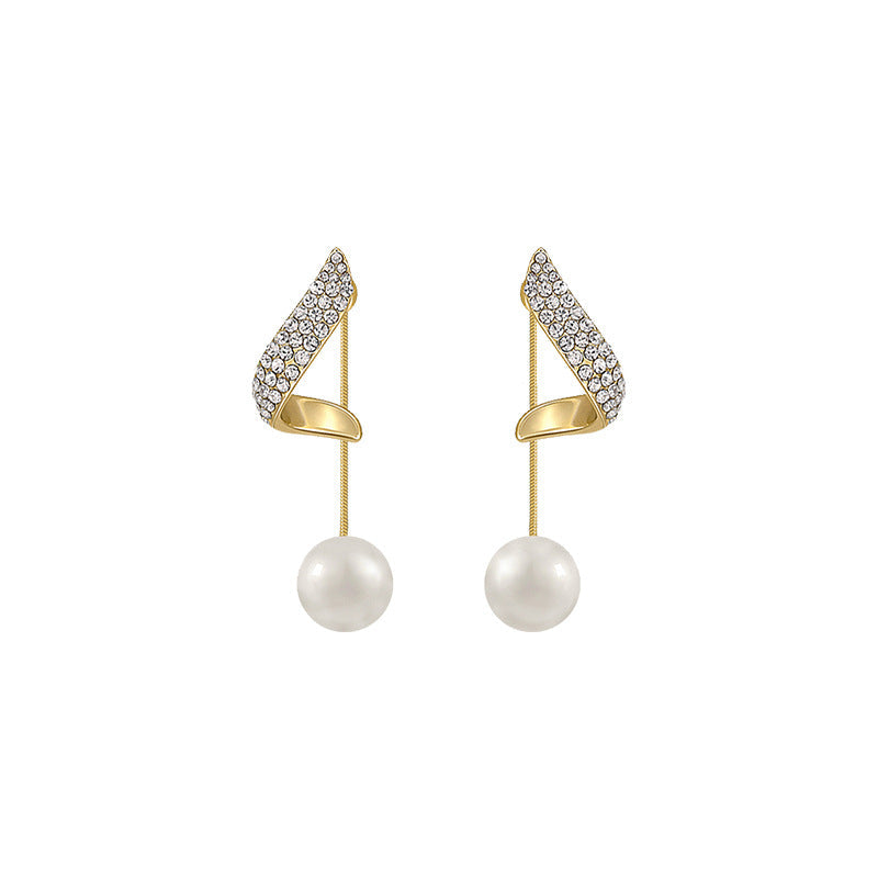 Women's Eye-catching Fashionable Design Sterling Sier Pearl Earrings