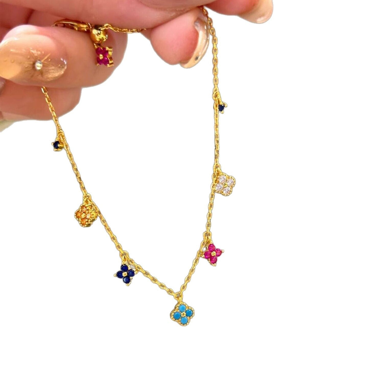 Color Clover Female Summer White Special Interest Light Luxury Temperament Bracelets