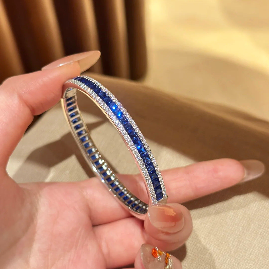 Gems Lucky Beads Corundum Red Suit Female Track Blue Pointed Jewelry Set