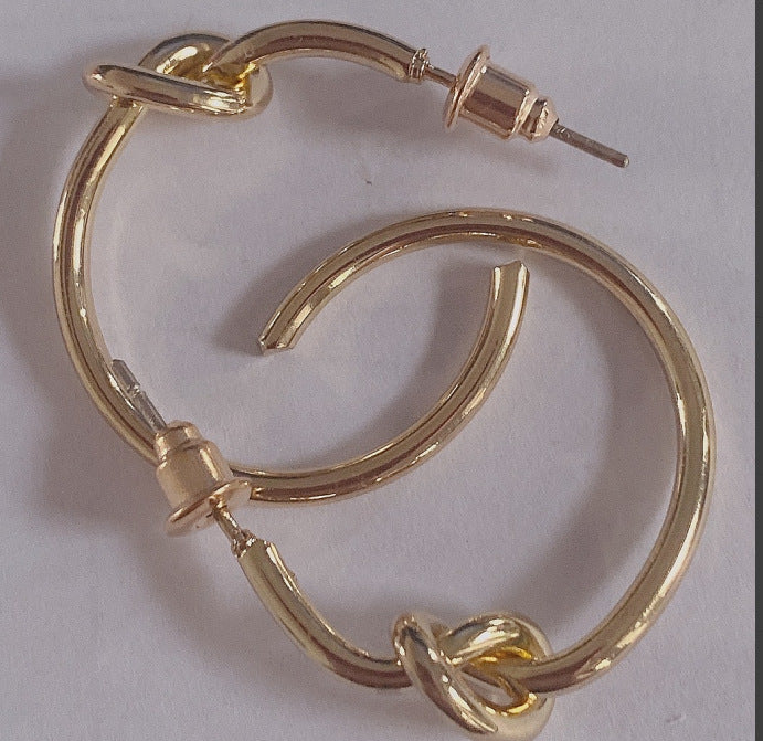 Sier Needle Exaggerated Geometric Metal Simple High-grade Love Big Rings