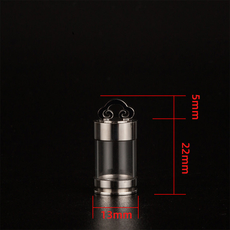 Steel Bottle Charm Tube Shell Can Hold Cinnabar Scriptures Pendant