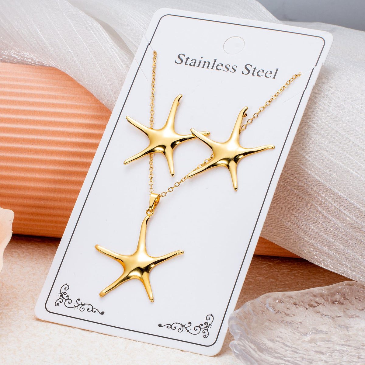 Series Stainless Steel Ear Light Luxury Jewelry Set