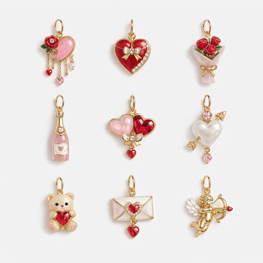 Day Love Bear Dripping Oil Painted Color Pendants
