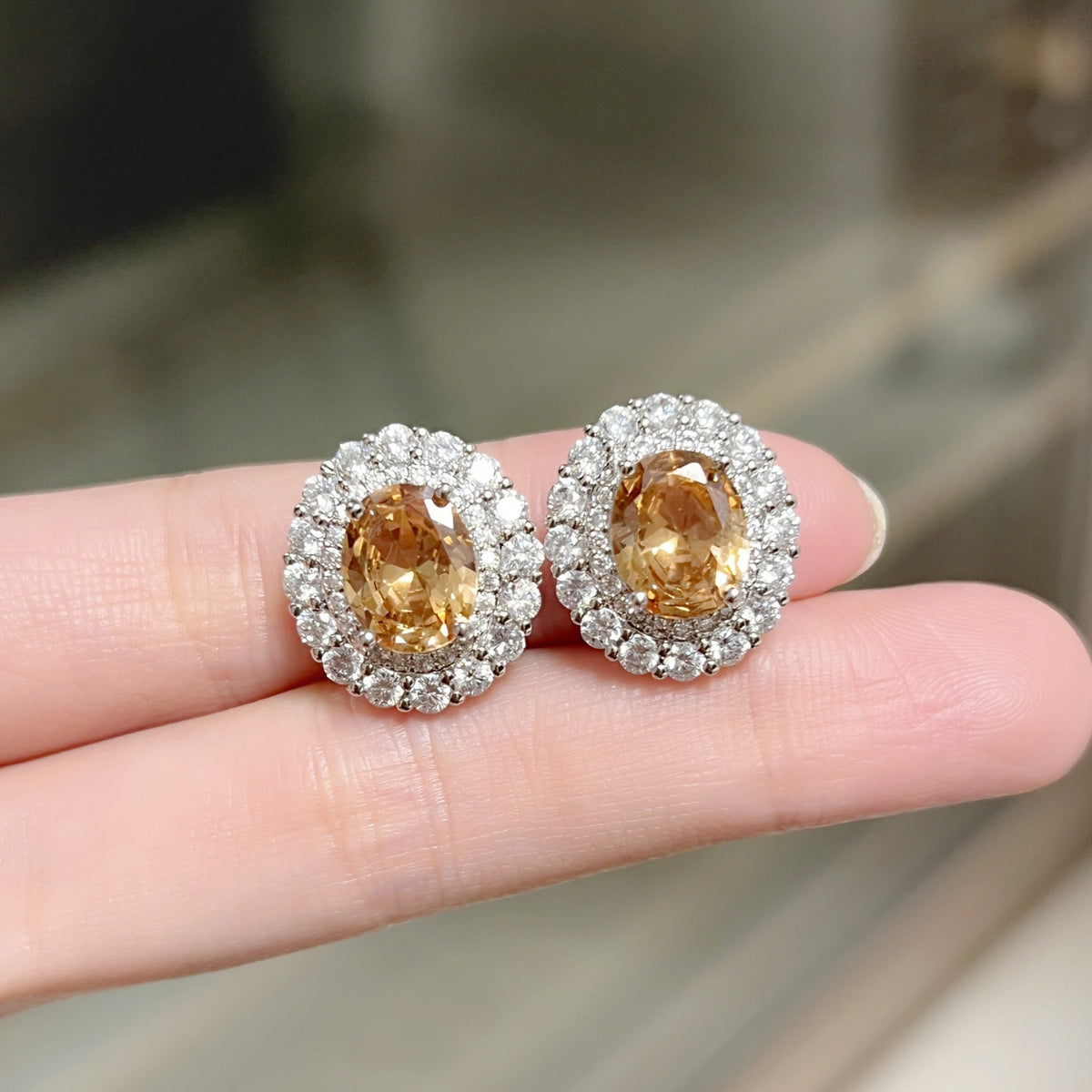Sunflower Wool Diamond Zircon Red Yellow Purple Pink Champagne Rhinestone Jewelry Set