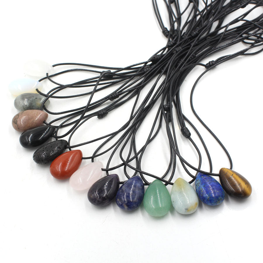 Water Drop Crystal Horizontal Hole Simple Fashion Pendant