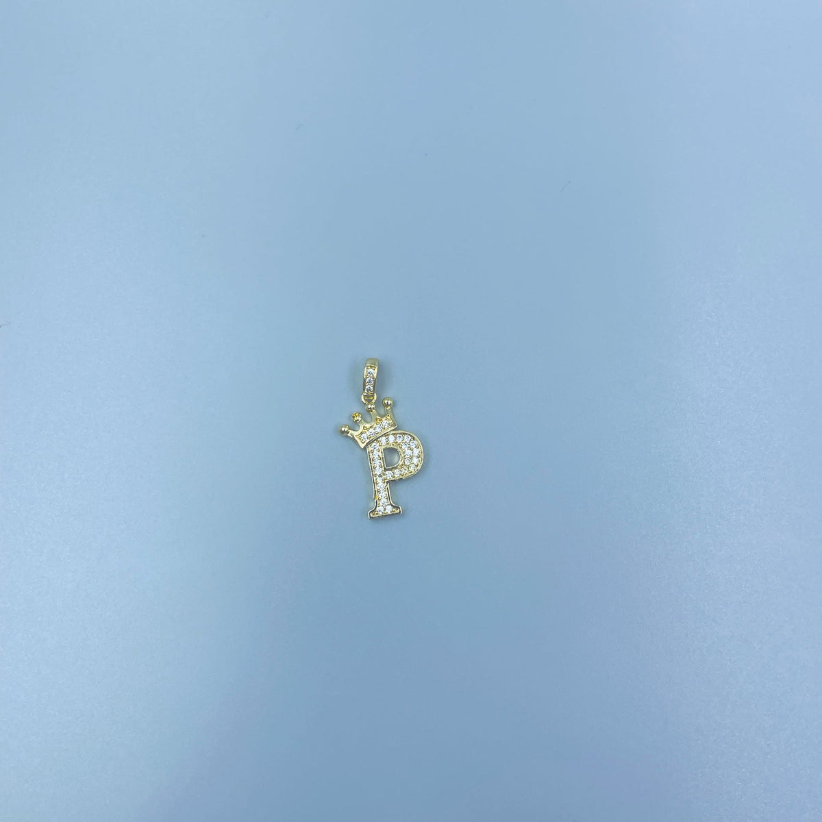 Full Diamond Crown Letters Copper Plated Real Gold Inlaid Zircon Pendant