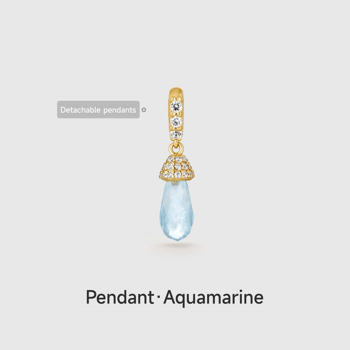 December Style Love Color Series Zircon Gold Pendant