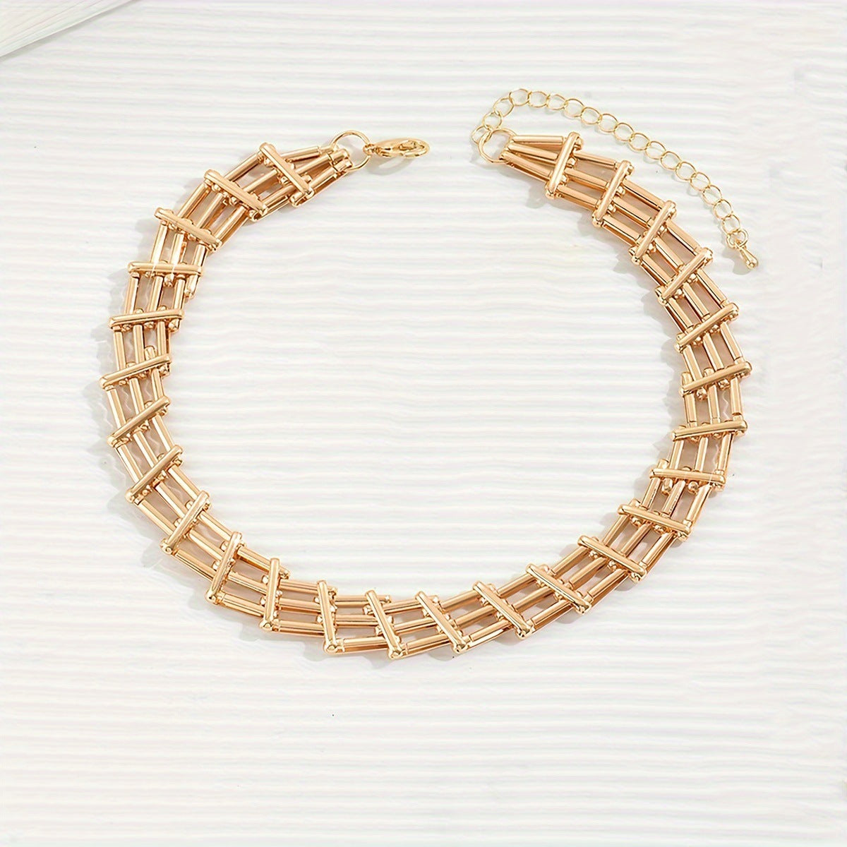 Wind Metal Chain Glossy Collar Can Earrings