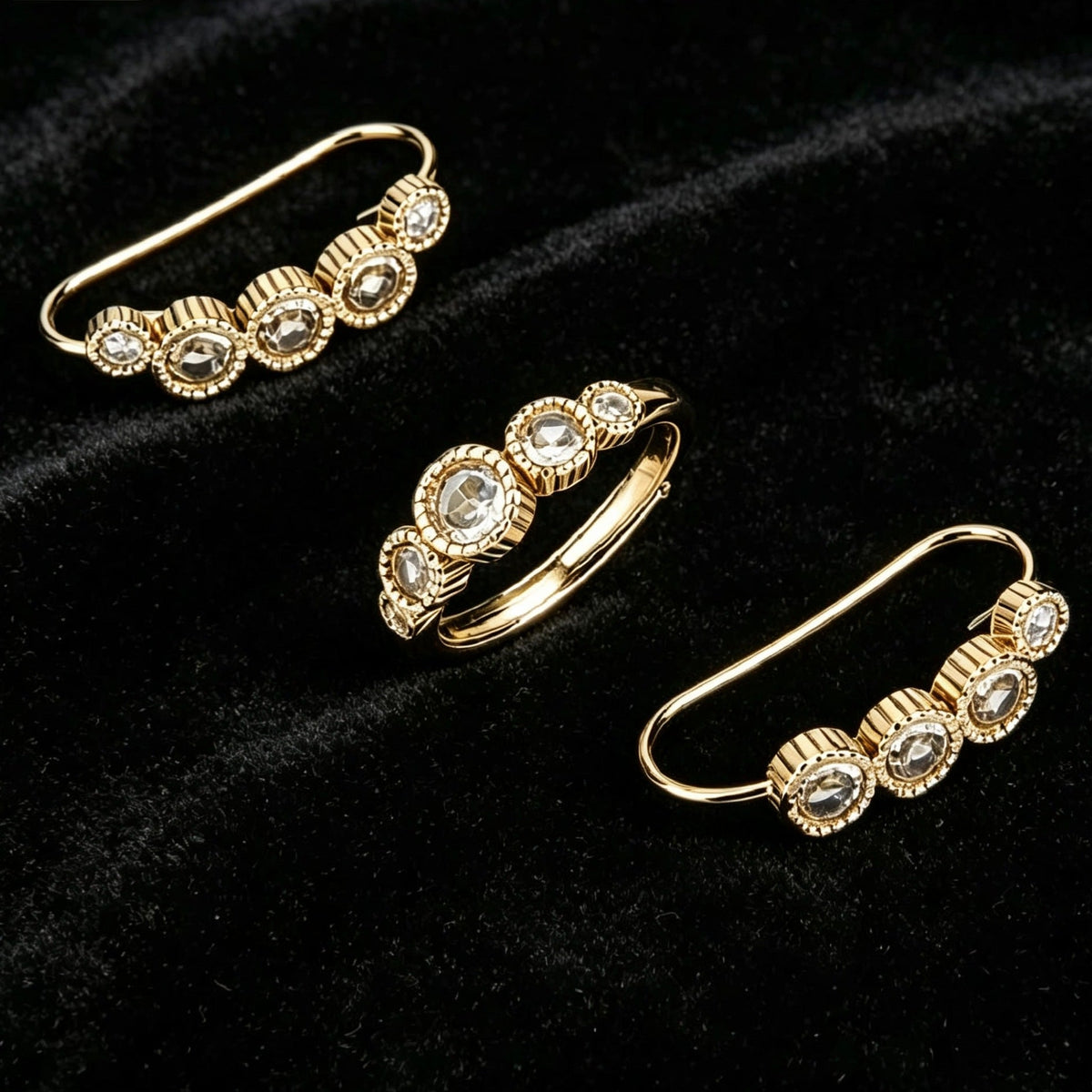 Rows Large Zircon Two-piece Light Luxury Jewelry Set