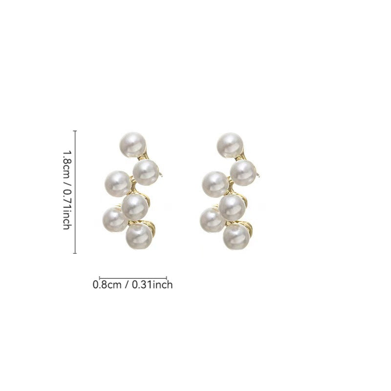 Women's Niche Design Elegant Small Grape Pearl For Stud Earrings