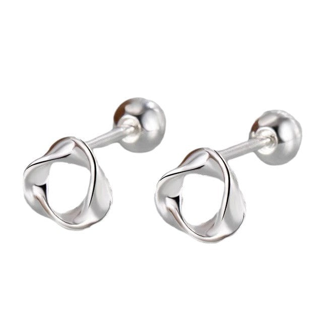 Mobius Strip Small Screw Ear Bone Female Temperament Wild Stud Earrings