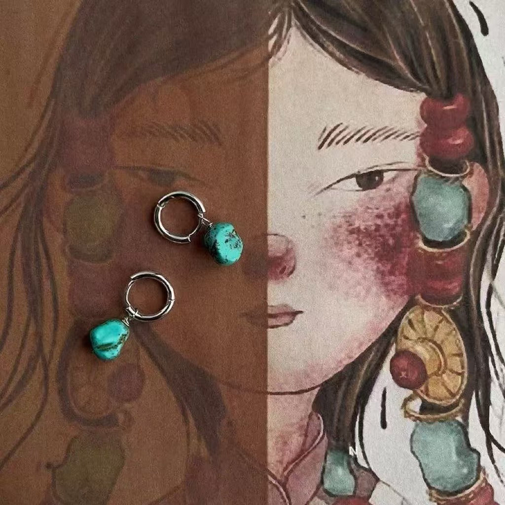 Women's Turquoise Nepal Tibetan Unique Beautiful Retro Ear Clip