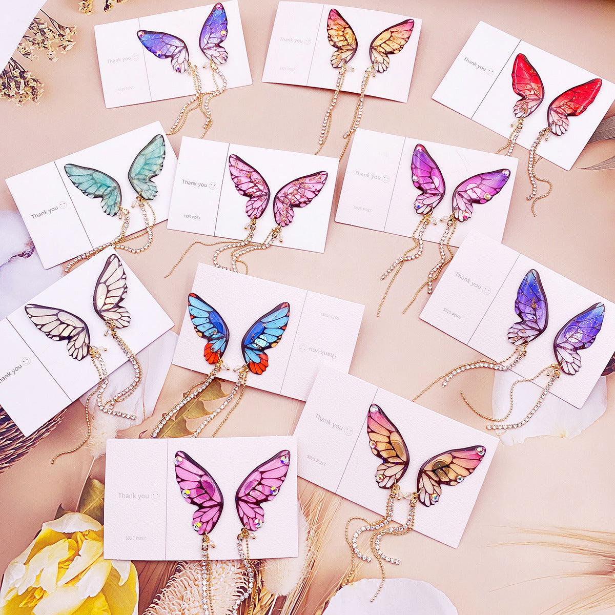 Women's Fashion Three-dimensional Butterfly Personalized Simple Long Rings