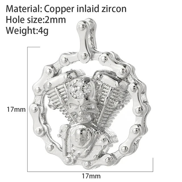 Organic Wind Three-dimensional Helmet Motorcycle Copper Pendant