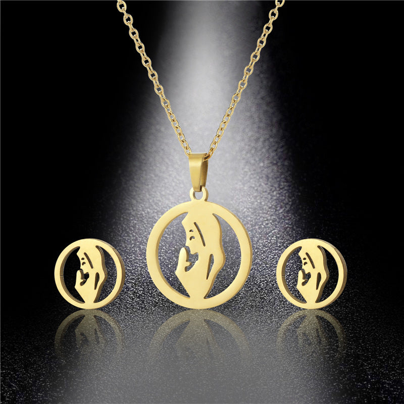 Mother's Day Stainless Steel Suite Clavicle Necklaces