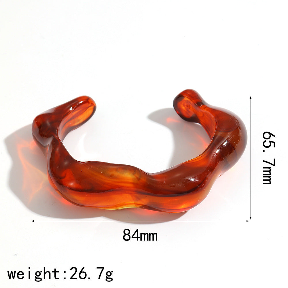 Elegant Resin Graceful Personality Style Amber Jewelry Set