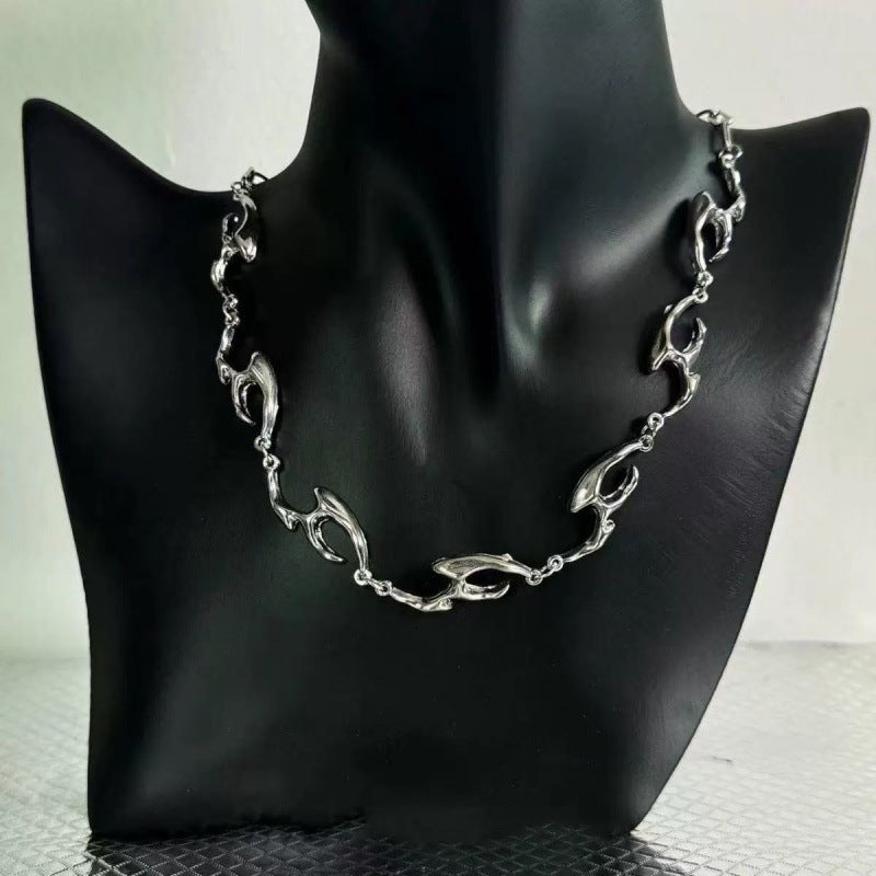 Women's & Men's Texture Hip Hop Design High Sense Clavicle Chain Necklaces