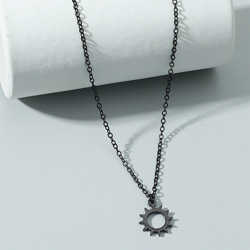 Men's Compass Feather Strip Appetizer Titanium Steel Pendant